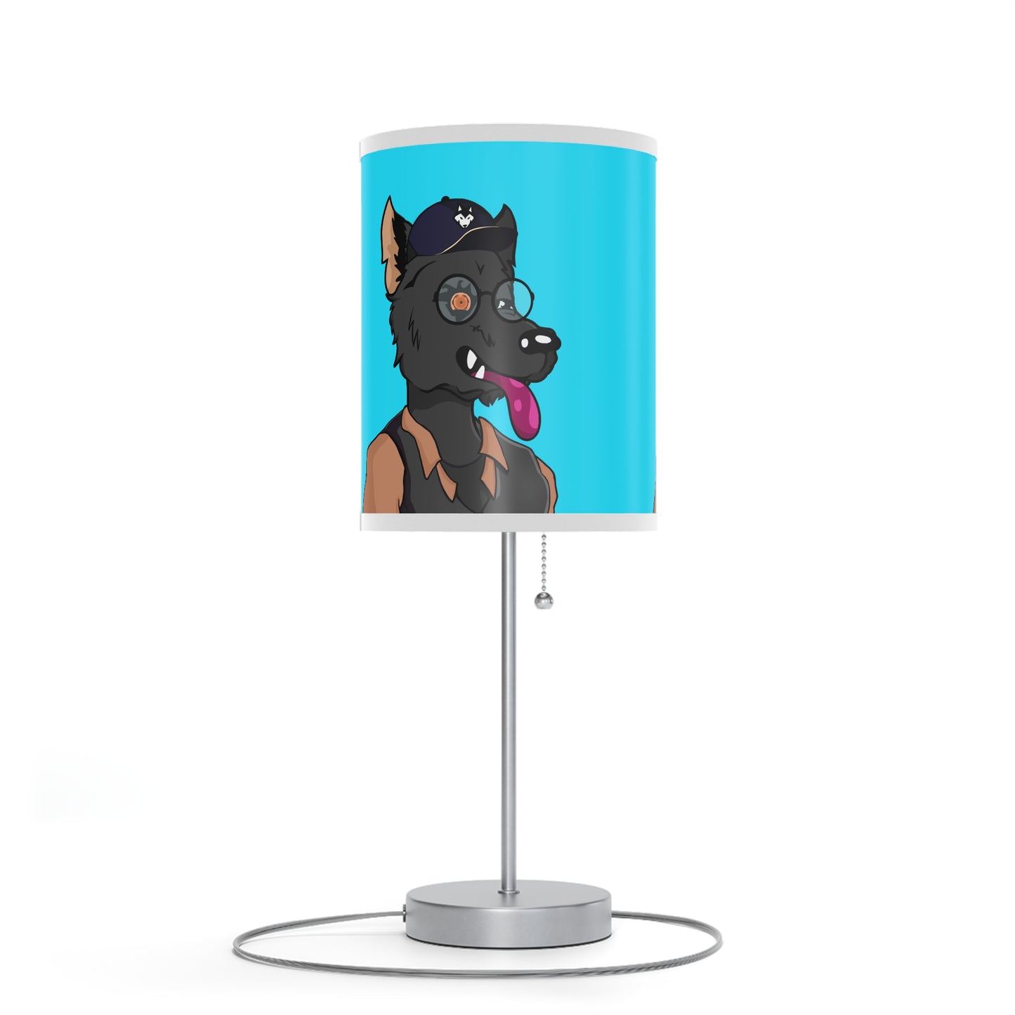 Cyborg Wolf Detective Tongue Out Lamp on a Stand, US|CA plug