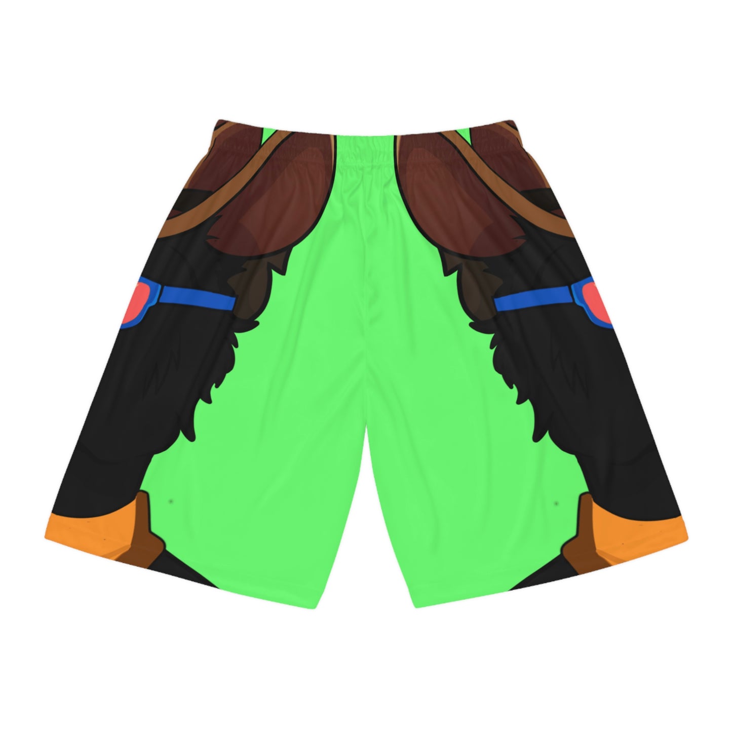 Cowgirl Wolf Cyborg Wolve Basketball Shorts