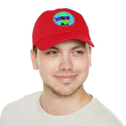 Visitor 751 Alien Dad Hat with Leather Patch (Round)