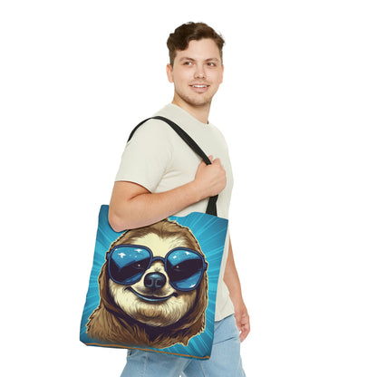 Retro Space Sloth Animal Design Tote Bag (AOP)