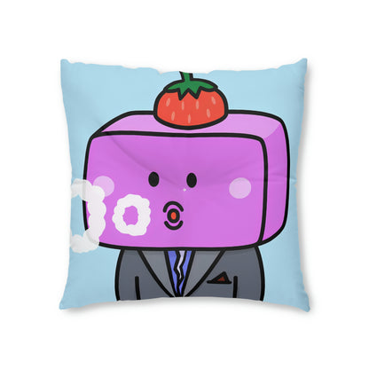 Strawberry Fruit Head Block Tufted Floor Pillow, Square