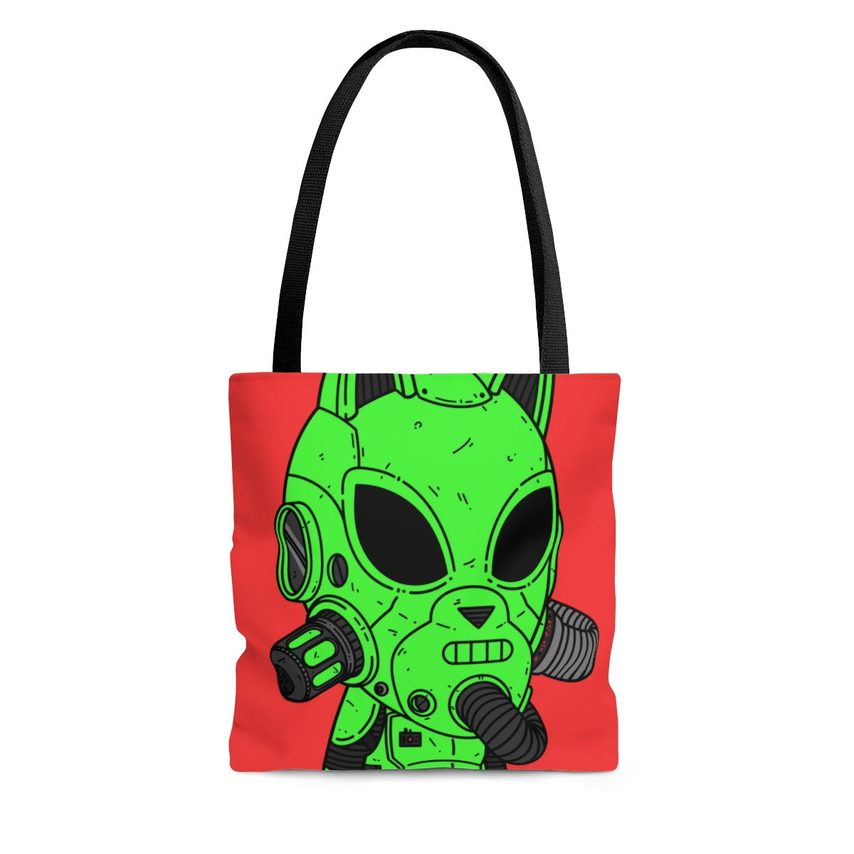 Cat Ears Armored Green Future Alien Cyborg Machine Visitor AOP Tote Bag