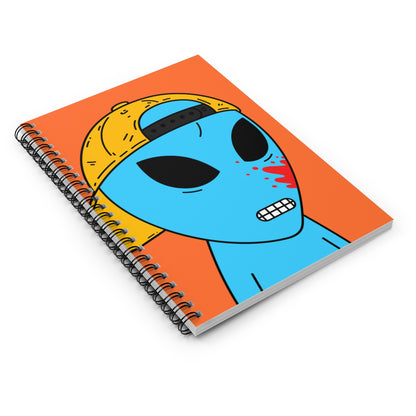 Blue Blooded Visitor Alien Spiral Notebook - Ruled Line