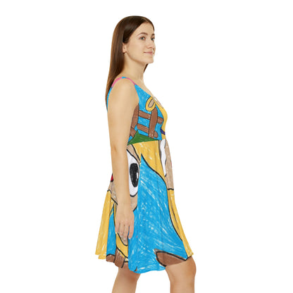 Llama Lovers: Heart and Animal Women's Skater Dress (AOP)