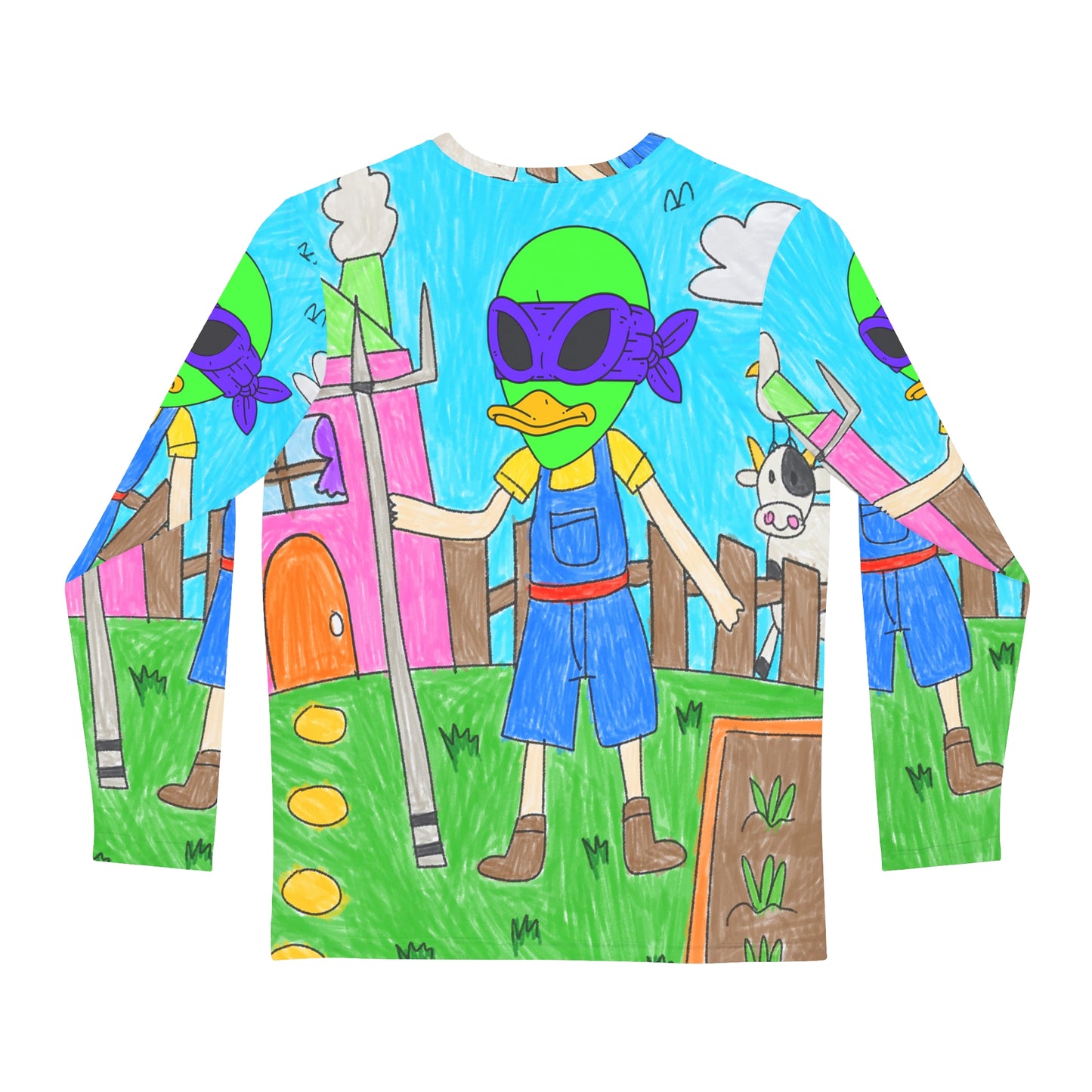 Farm Alien Visitor 751 Camisa AOP de manga larga para hombre 