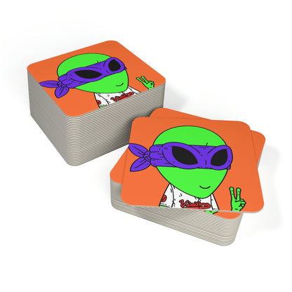 Purple Ninja Peace Visitor Jersey Alien Coasters (50, 100 pcs)