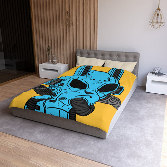 Armored Blue Peace Future Alien Cyborg Machine Visitor Microfiber Duvet Cover