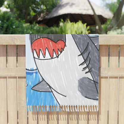 Shark Jaw Teeth Attack Ocean Sea Creature Boho Beach Cloth