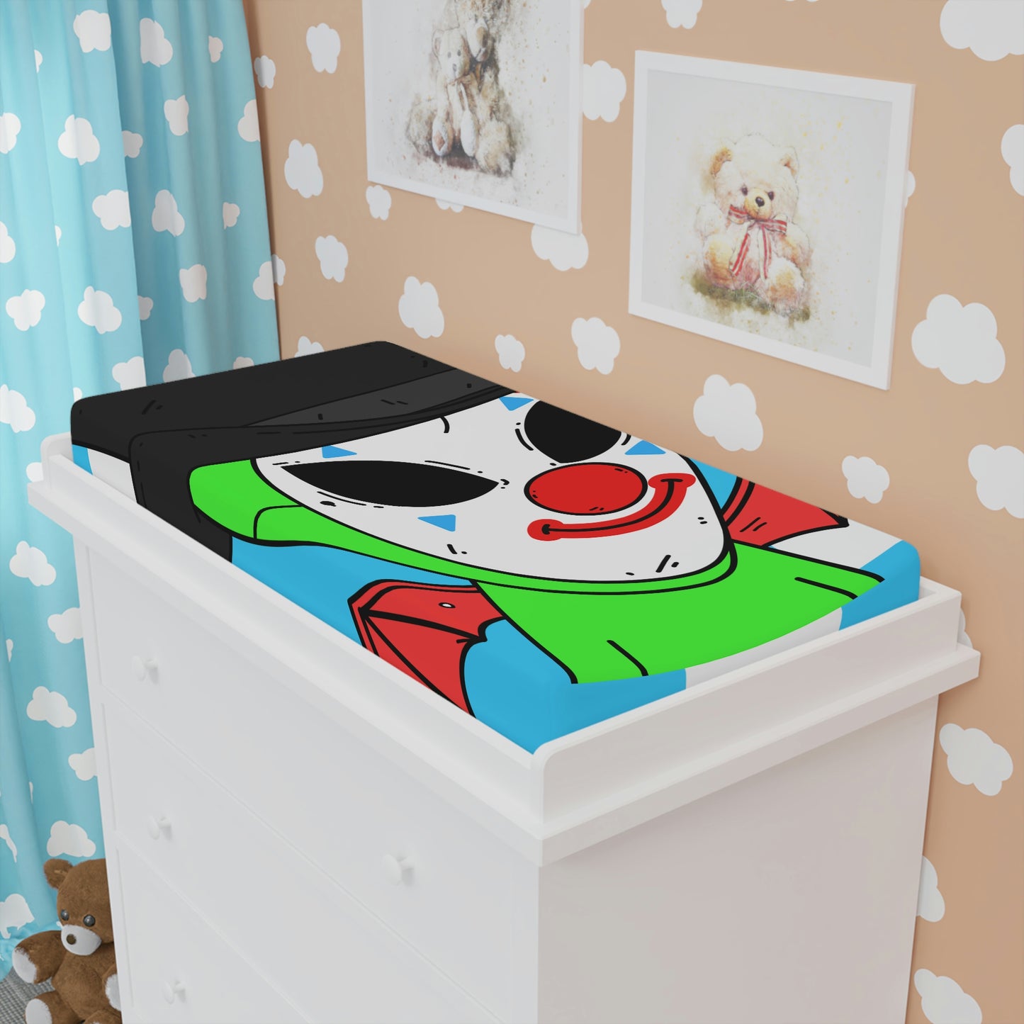 Alien Posse Clown Cartoon Visitor Baby Changing Pad Cover