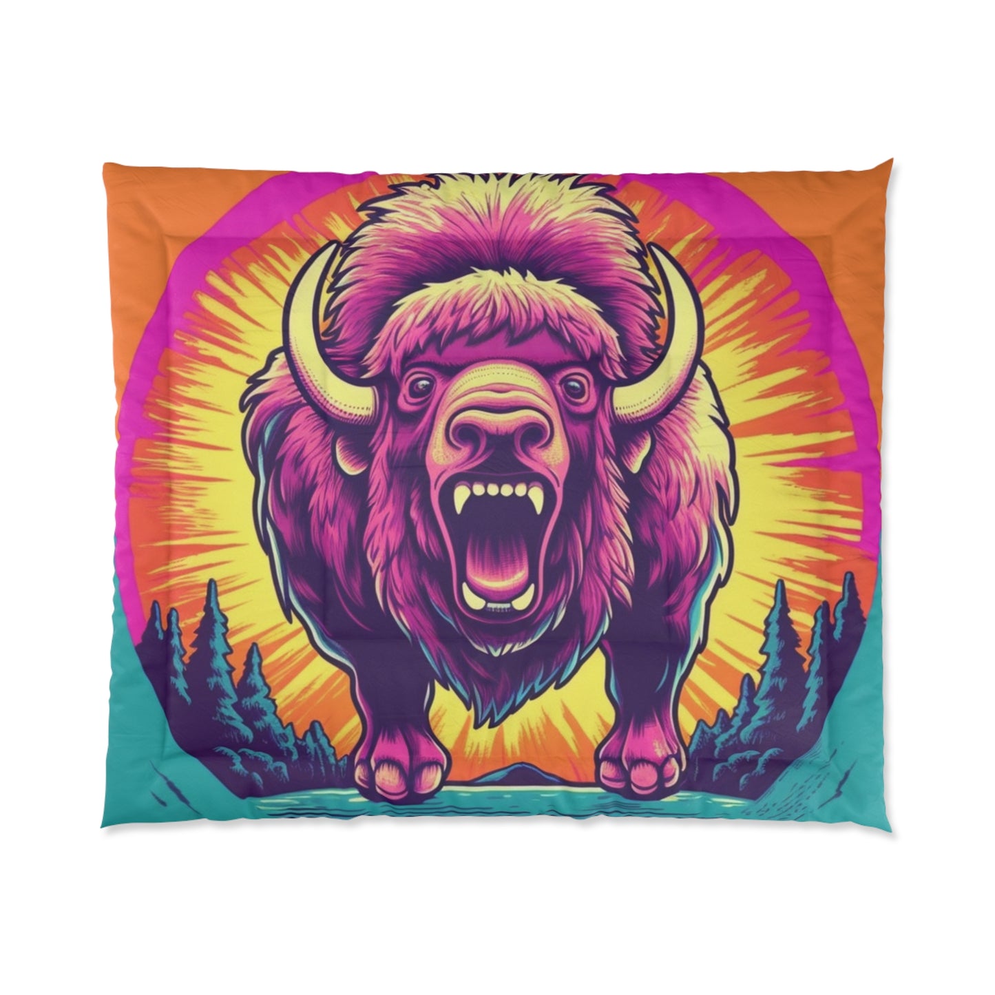 Buffalo American Bison Graphic USA Style Comforter