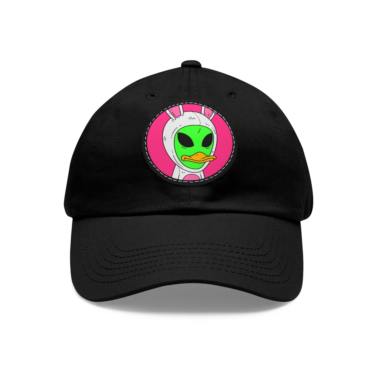 Beak Duck Alien Rabbit Bunny Dad Hat with Leather Patch (Round)