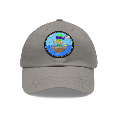 Alien Fisherman Visitor 751 Fish Dad Hat with Leather Patch (Round)