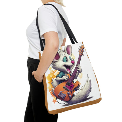 Guitar Player Opossum Cute Animal Graphic Tote Bag (AOP)