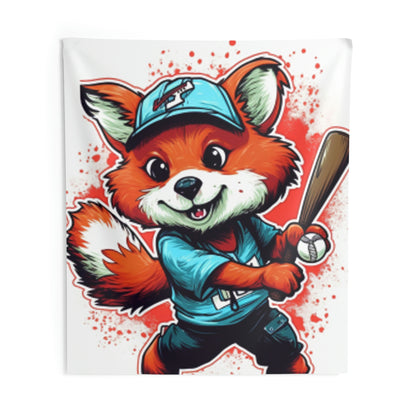 Red Panda Baseball Sport Athletic Graphic Indoor Wall Tapestries