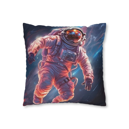 Astronaut Outer Space - Galaxy Starfield Art Spun Polyester Square Pillow Case