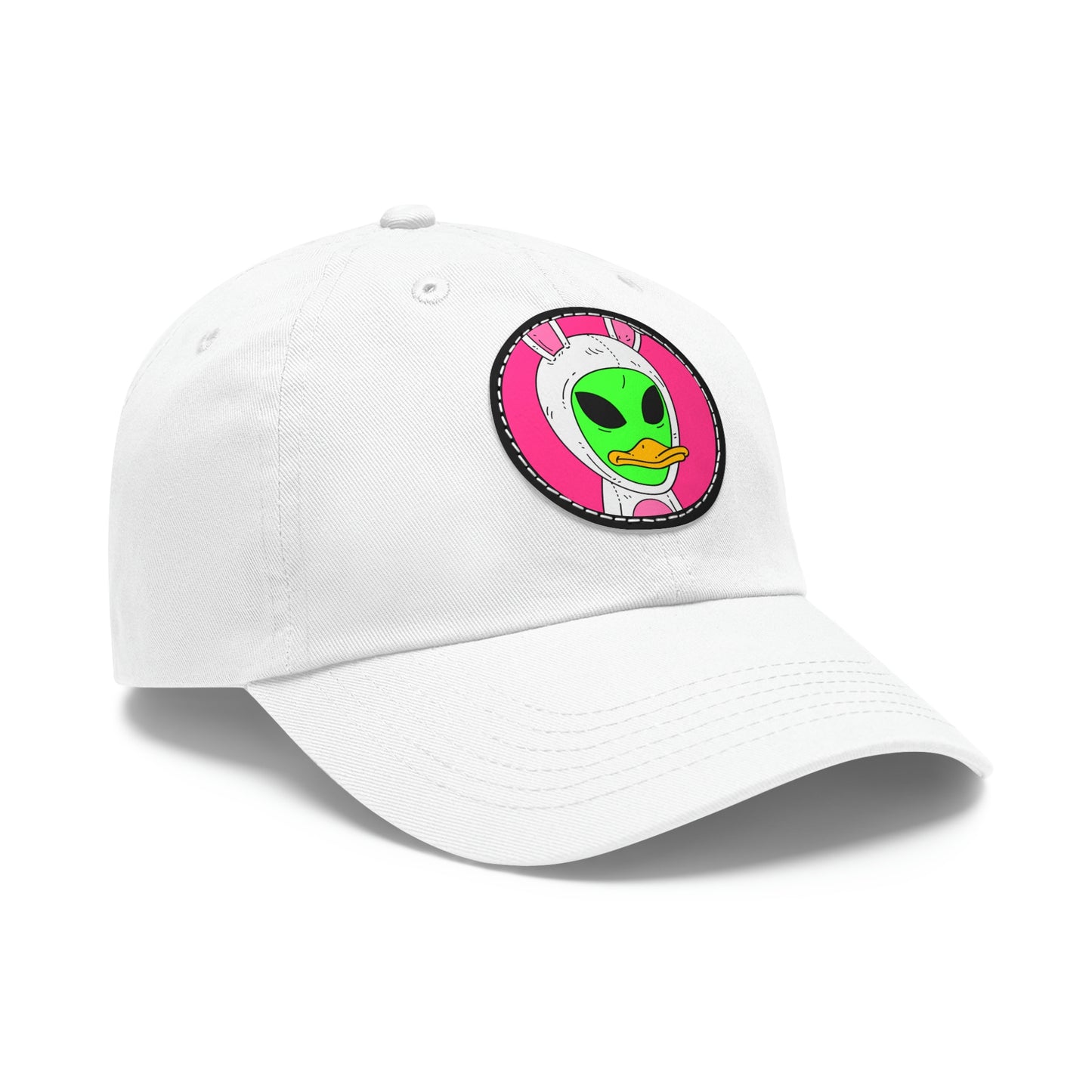 Beak Duck Alien Rabbit Bunny Dad Hat with Leather Patch (Round)