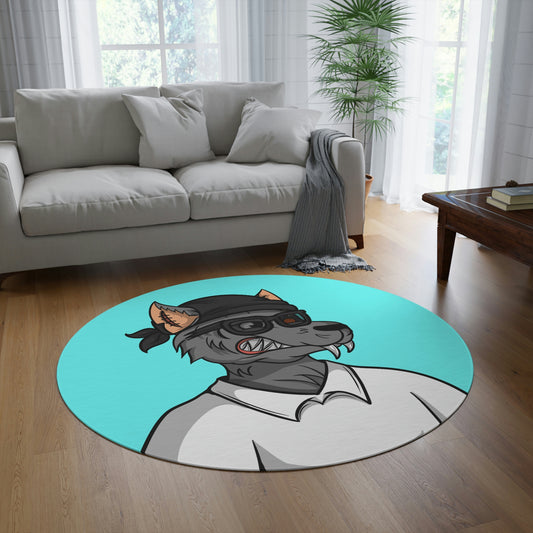 Werewolve Wolf Cyborg Character Cartoon Round Rug