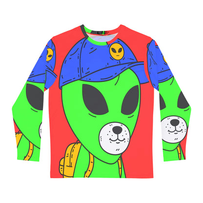 Bear Dog Alien Green Visi Men's Long Sleeve AOP Shirt