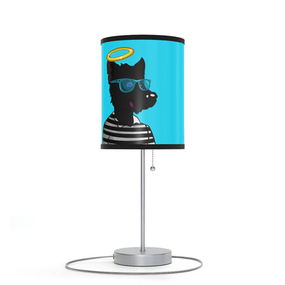 Cyborg Wolve Angel Halo Striped Shirt Glasses Wolf Lamp on a Stand, US|CA plug