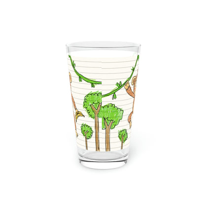 Graphic Monkey - Fun Zoo Clothing for Ape Lovers Pint Glass, 16oz