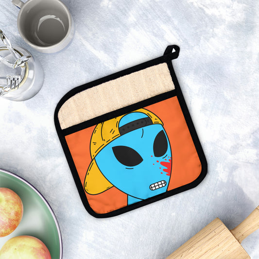 Alien Blue Blood Visitor Pot Holder with Pocket