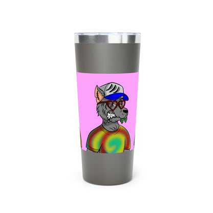 Valentine Heart Wolf Werewolve Tiedye Copper Vacuum Insulated Tumbler, 22oz