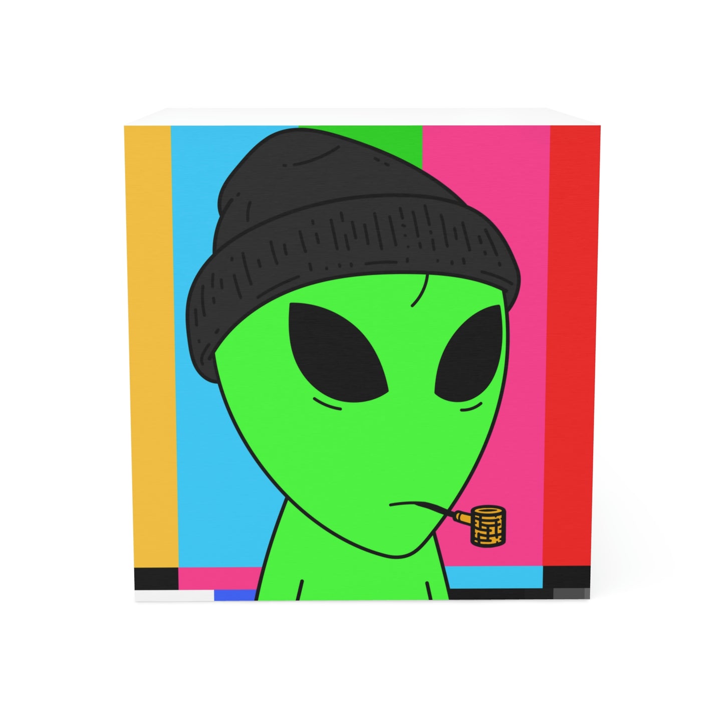 Pipa Fumar Alien Verde Gorro Negro Note Cube 