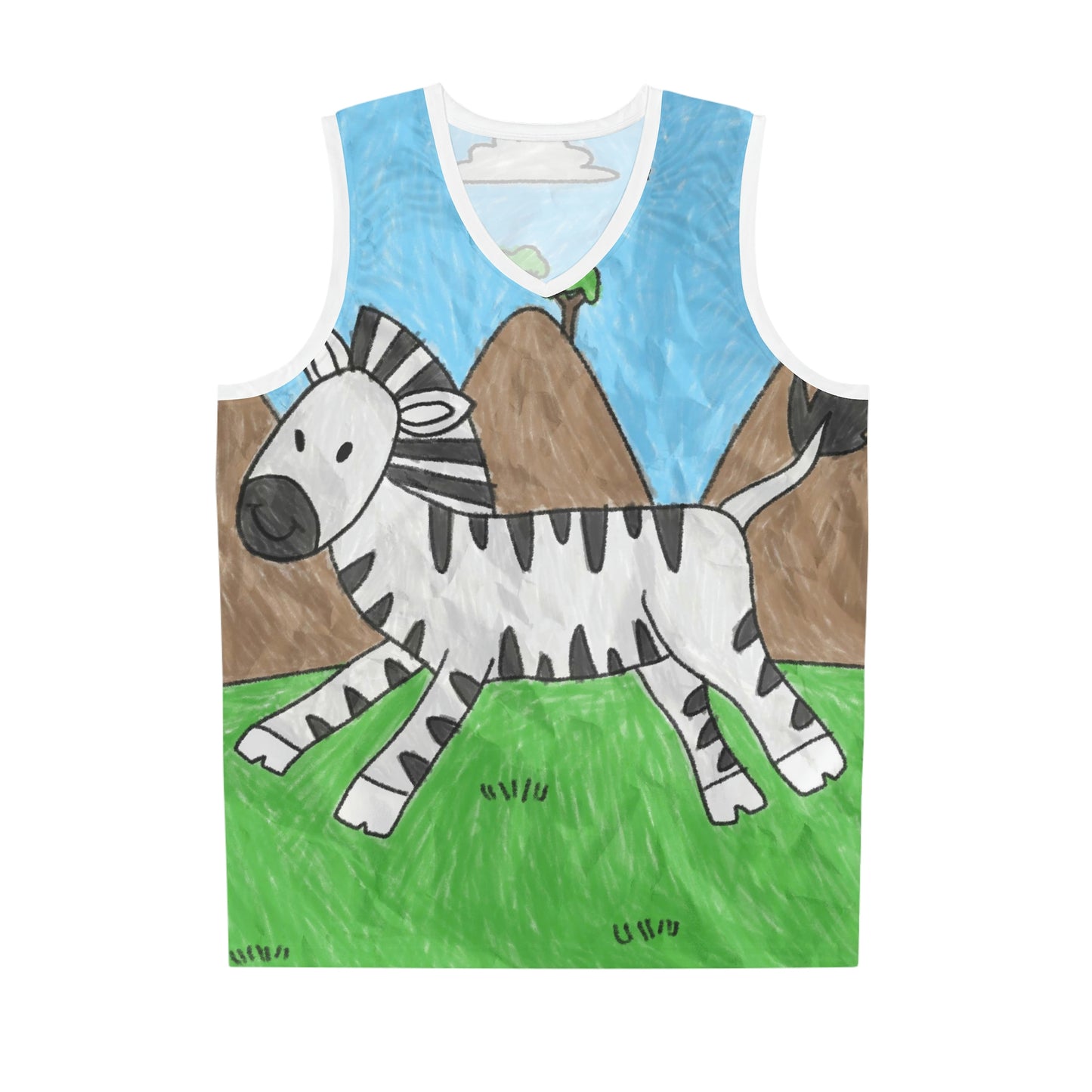 Zebra Graphic Hipster Zebra Animal Basketball Jersey (AOP)