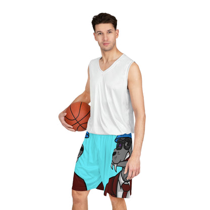 Pantalones cortos de baloncesto Maroon Business Wolf Cyborg 