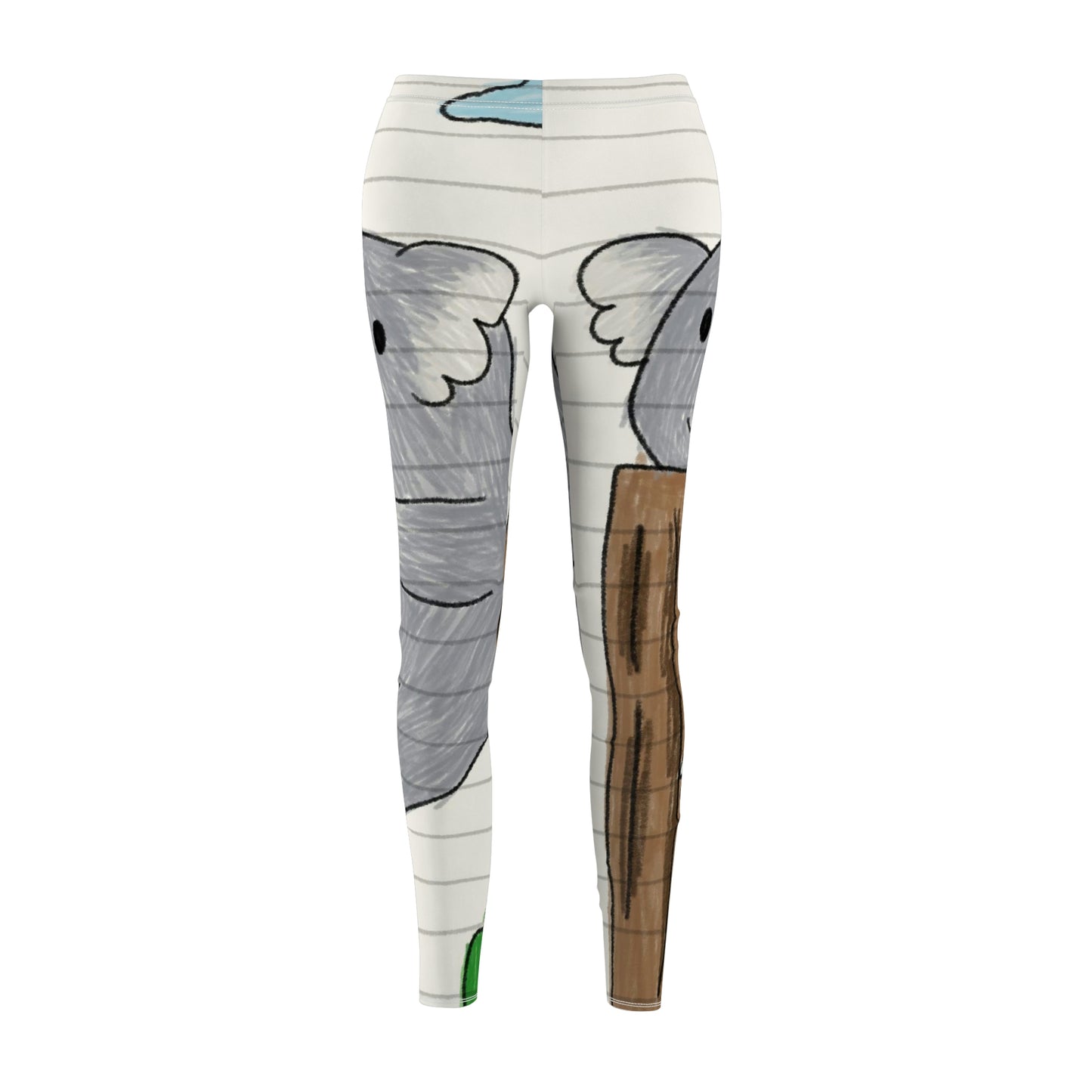 Koala Bear Animal Tree Climber Leggings casuales cortados y cosidos para mujer 