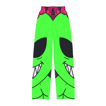 Spiked Pink Hair Muscle Alien Visitor Kids Pajama Pants