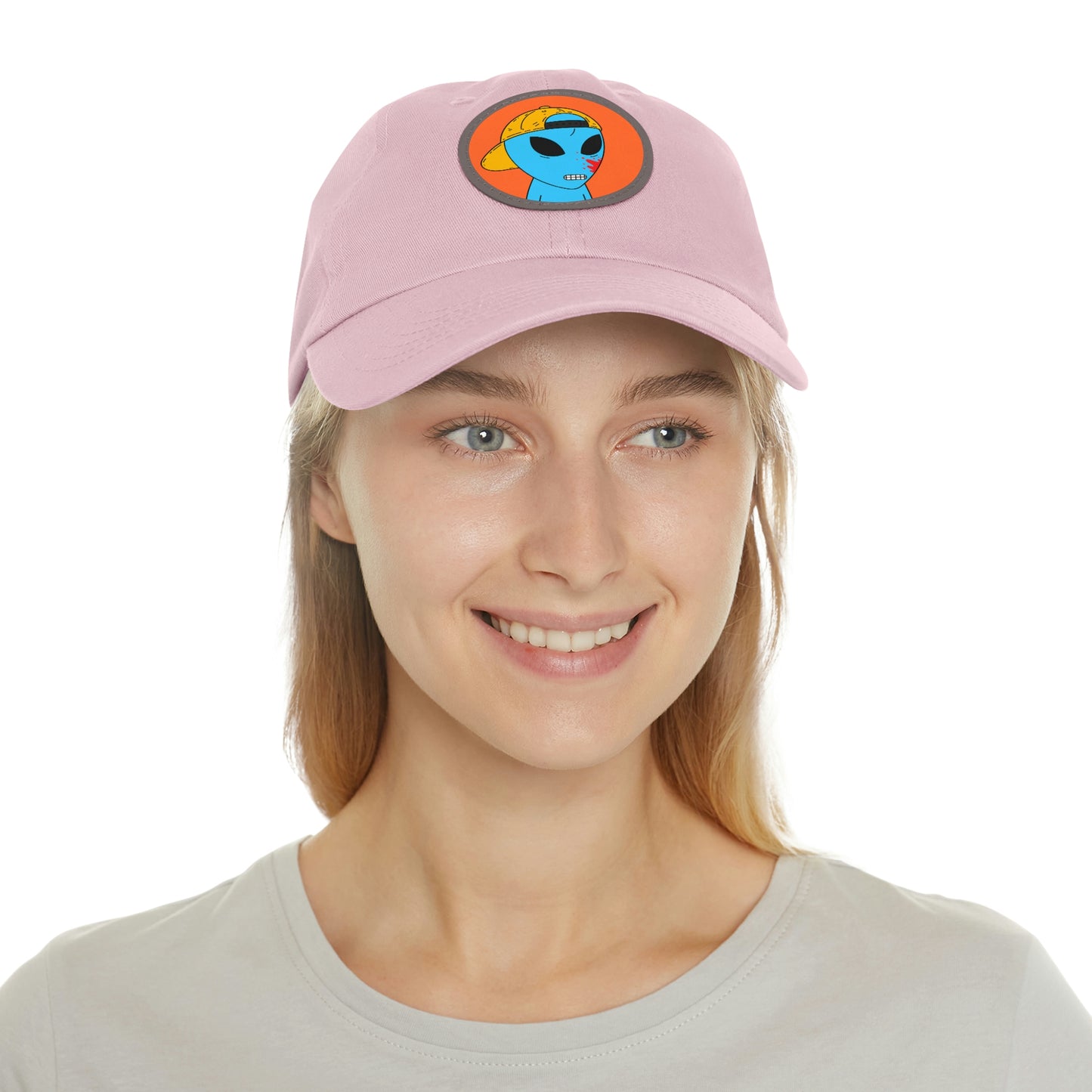 Blue Blood Alien Visitor Dad Hat with Leather Patch (Round)