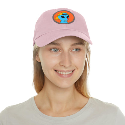 Blue Blood Alien Visitor Dad Hat with Leather Patch (Round)