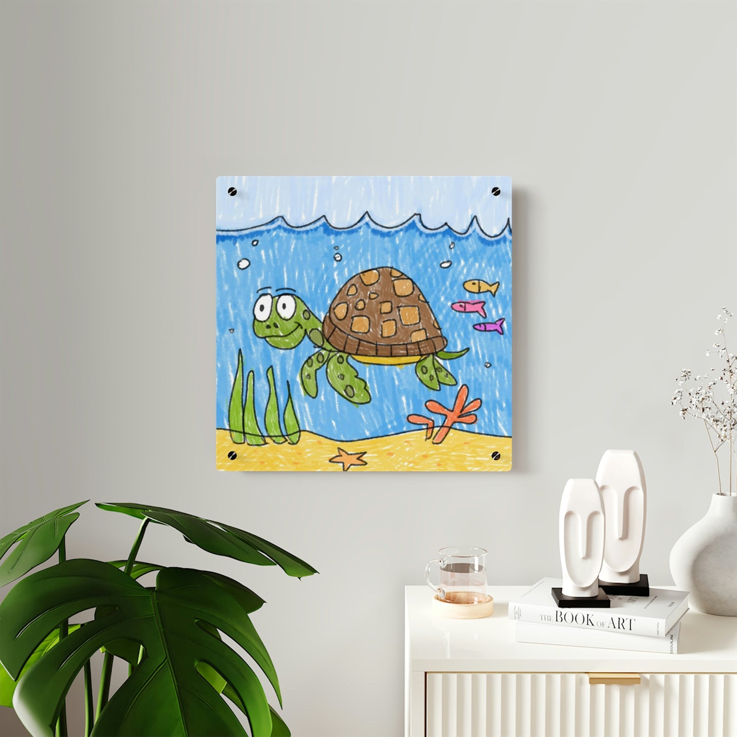 Sea Turtle Beach Sand Ocean Acrylic Wall Art Panels