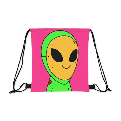 Máscara amarilla Visi Alien Mascarilla Visitante Mamá Tatuaje Corazón Al aire libre Mochila saco