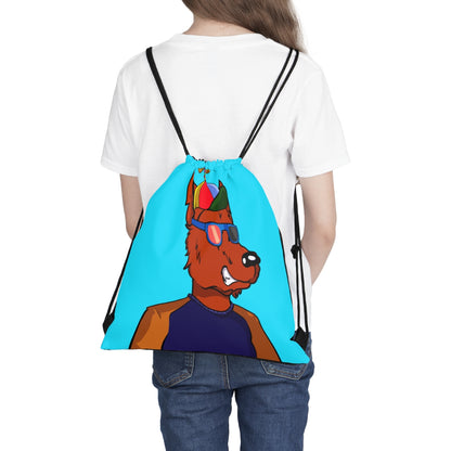 Helicopter Cyborg Wolf Propeller Hat Orange Fur Color Sunglasses Long Sleeve Outdoor Drawstring Bag