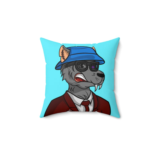 Business Casual Maroon Suit with Tie Cyborg Bucket Hat Werewolve Spun Polyester Square Pillow