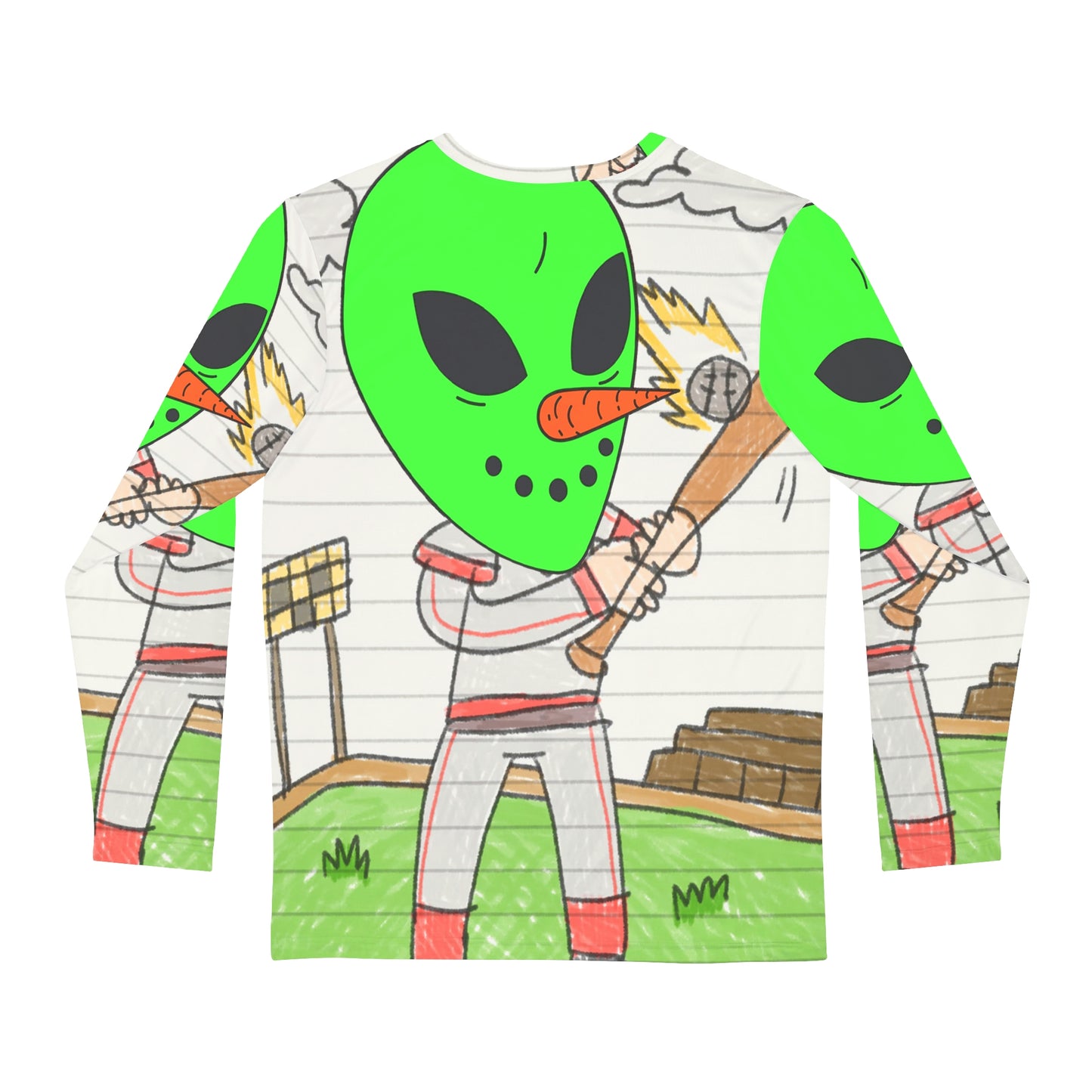 Baseball Veggie Visi Vegetable Visitor Alien Sport Men's Long Sleeve AOP Shirt