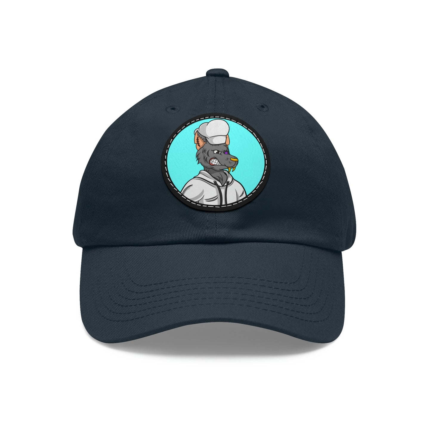 Chief Chef Cook Wolf Werewolve Cyborg Dad Hat with Leather Patch (Round)