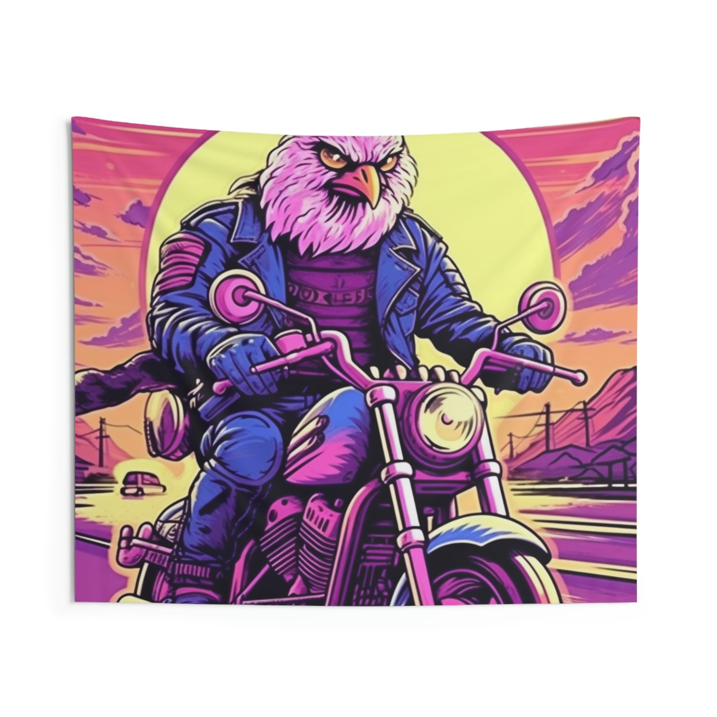 American Bald Eagle Motorcycle Ride USA Style Indoor Wall Tapestries