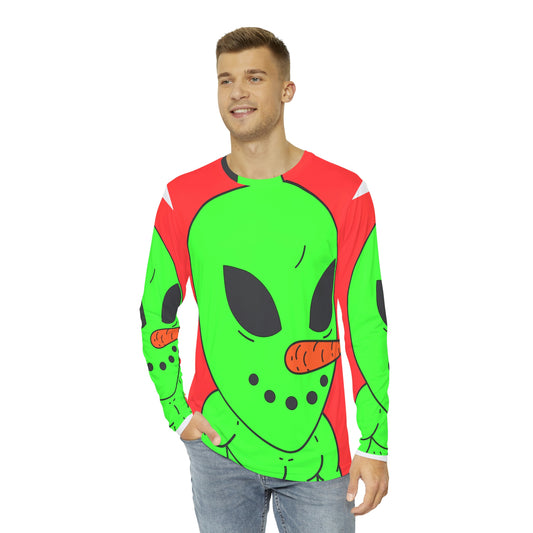 Alien Veggie Visi Vegetal Visitor Camisa AOP de manga larga para hombre 