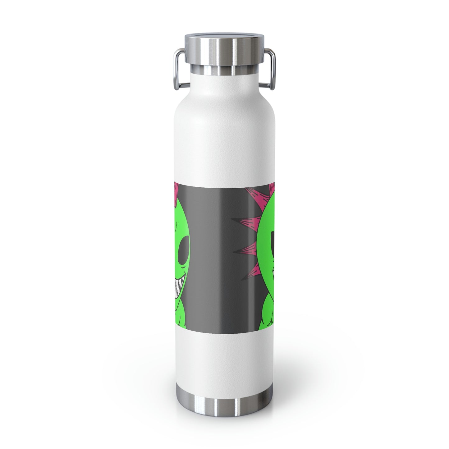 Spiked Pink Hair Muscle Alien Visitor Copper Vacuum Insulated Bottle, 22oz