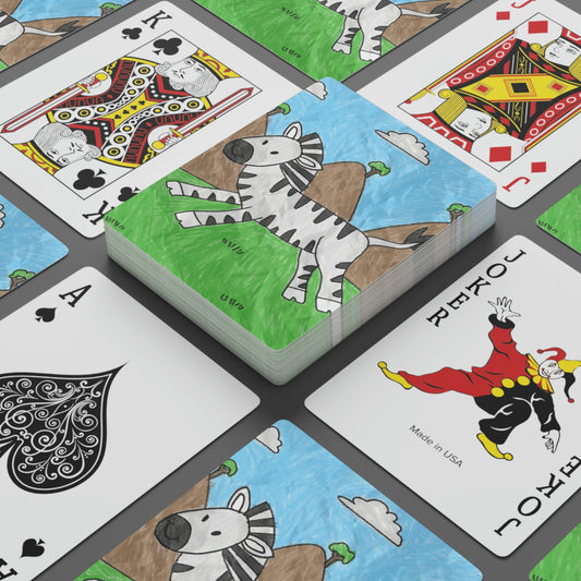 Zebra Graphic Hipster Zebra Animal Custom Poker Cards