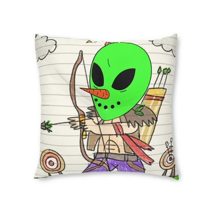 Marksman Archer Veggie Visi Vegetal Visitante Alien Arrow Tufted Almohada de suelo, cuadrada 