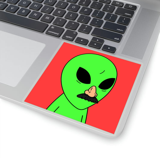 Fake Alien Human Mask Kiss-Cut Stickers