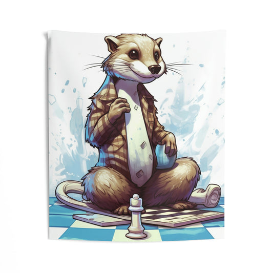 Otter Chess Game Grand Master Player Graphic Indoor Wall Tapestries