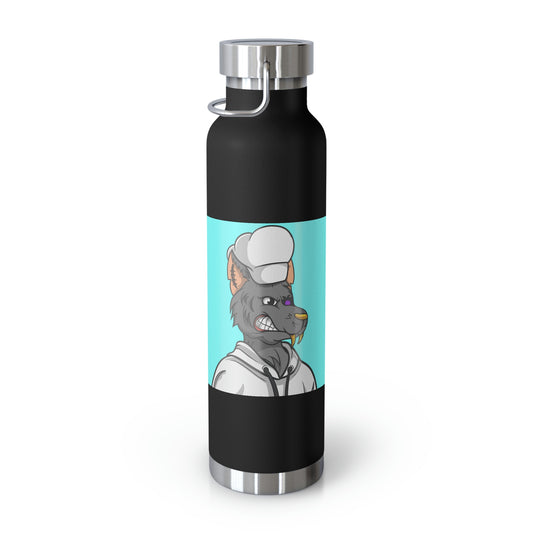 Chief Chef Cook Wolf Werewolve Cyborg Botella aislada al vacío de cobre, 22 oz