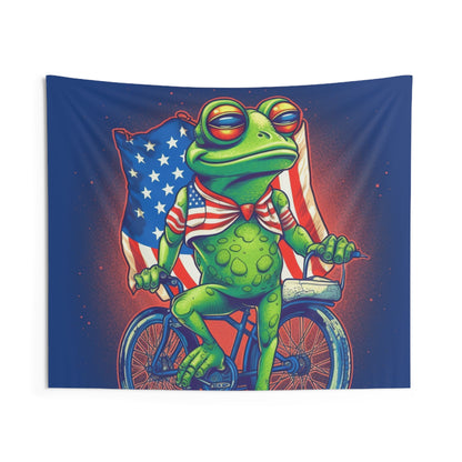 Tapices de pared para interiores con diseño de ciclista americano de Patriot Frog USA 