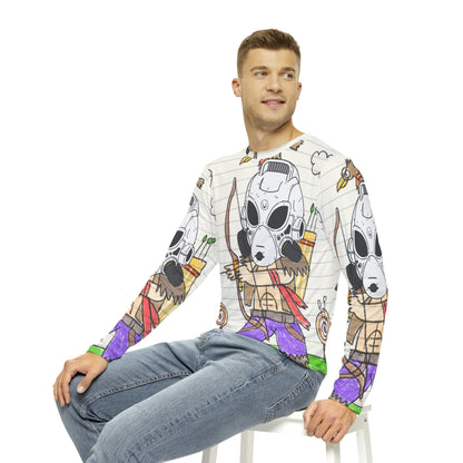 Archer Robot Alien LOL Visitor Bow Arrow Machine Men's Long Sleeve AOP Shirt