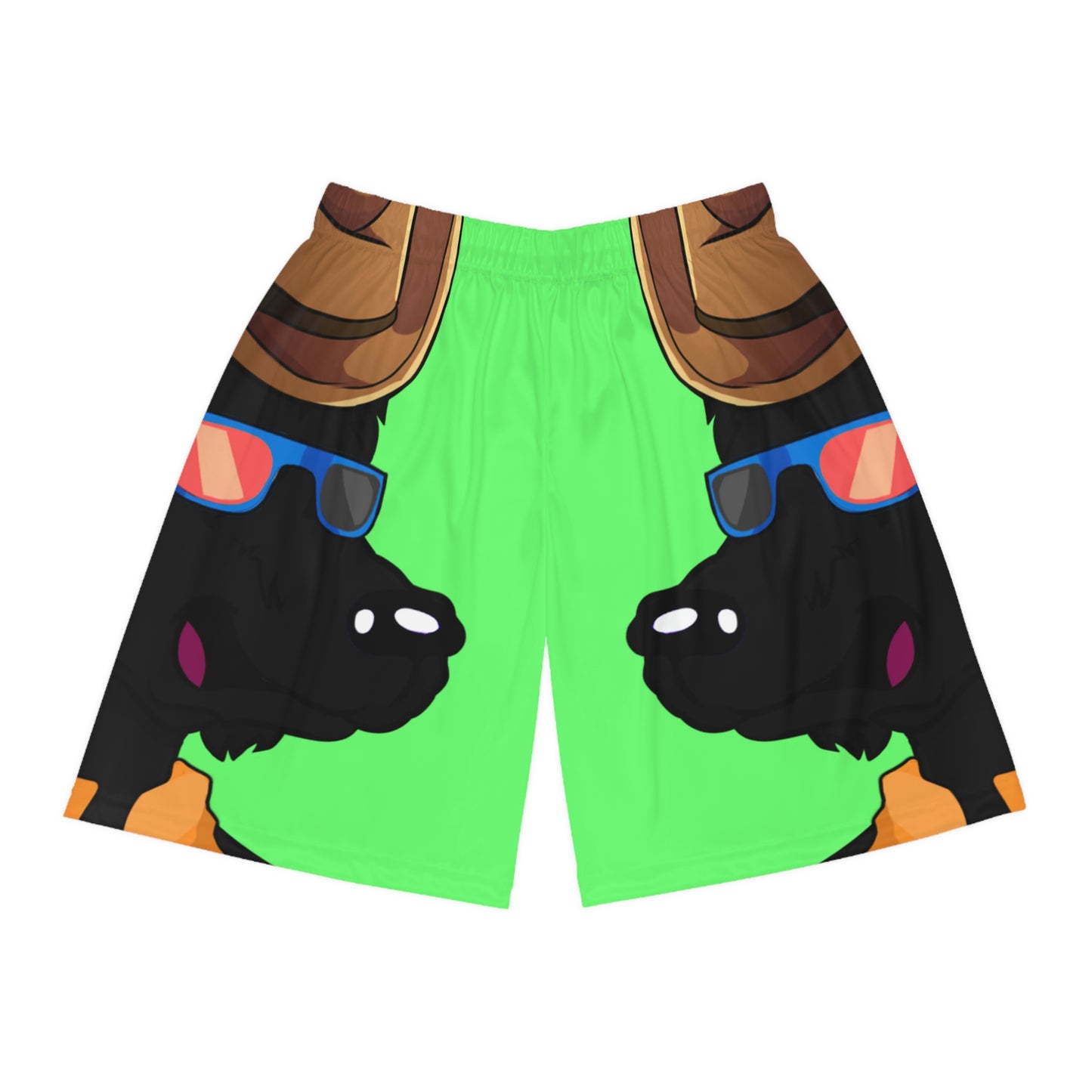 Cowgirl Wolf Cyborg Wolve Basketball Shorts